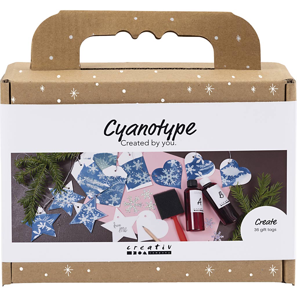 Creativ Company Https: www.cchobby.nl mini-hobbyset-cyanotypie-geschenklabels-blauw-zilver-1-doos