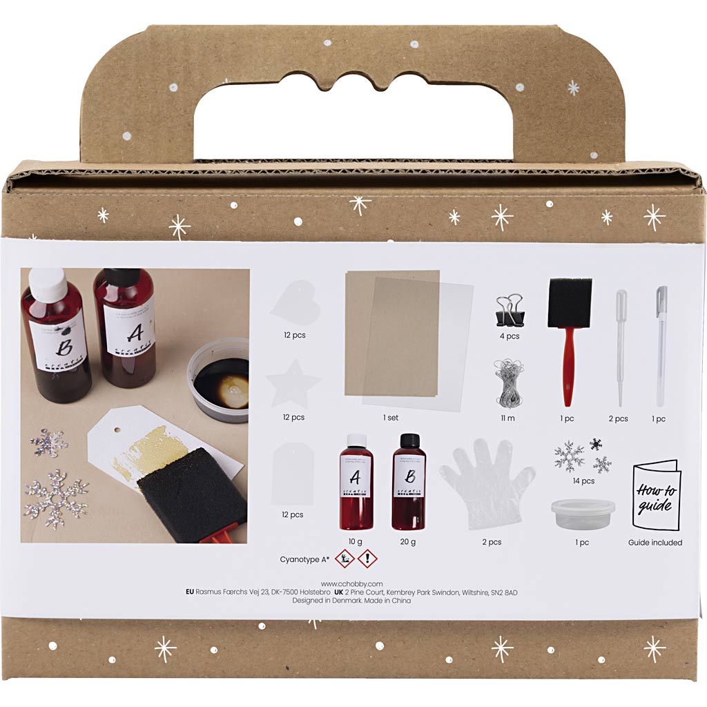 Creativ Company Https: www.cchobby.nl mini-hobbyset-cyanotypie-geschenklabels-blauw-zilver-1-doos
