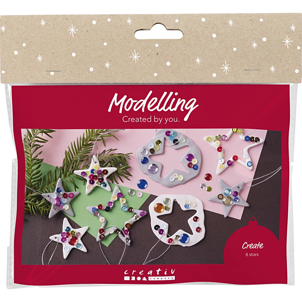 Creativ Company Https: www.cchobby.nl mini-hobbyset-boetseren-sterren-zilver-wit-1-doos