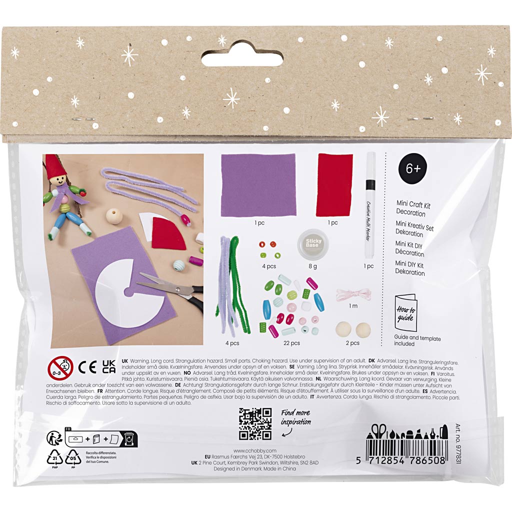 Creativ Company Https: www.cchobby.nl mini-hobbyset-decoratie-kerstkabouters-diverse-kleuren-1-doos