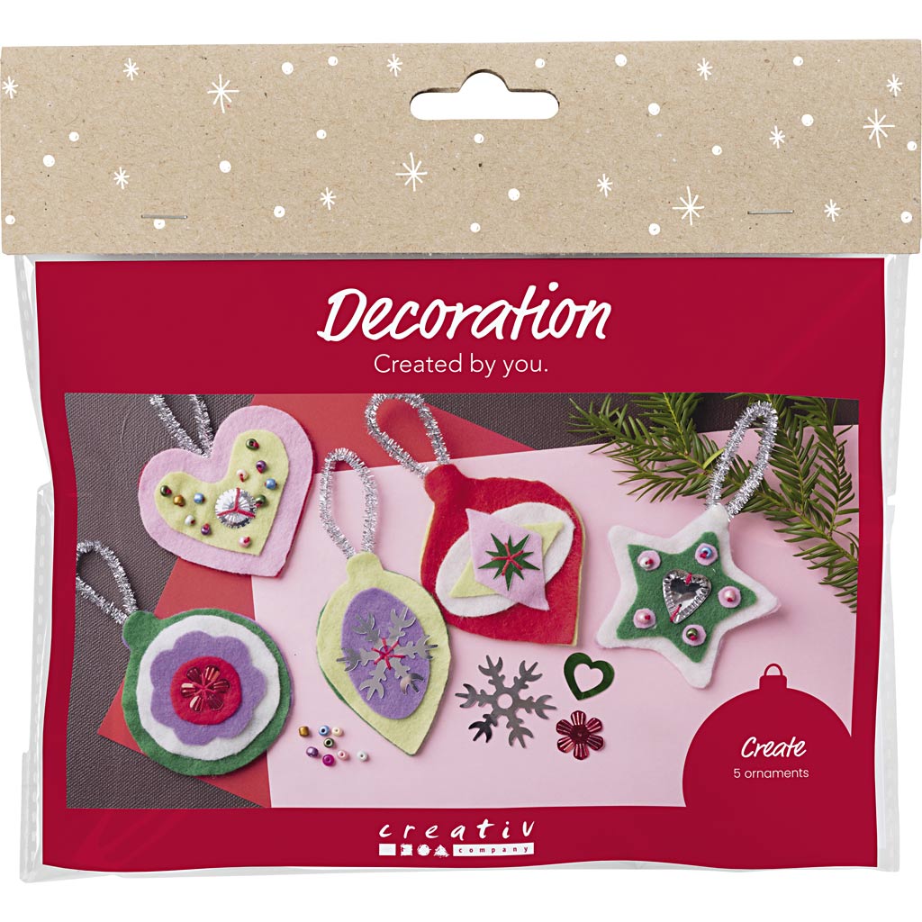 Creativ Company Https: www.cchobby.nl mini-hobbyset-decoratie-vilten-kerstdecoraties-diverse-kleuren-1-doos