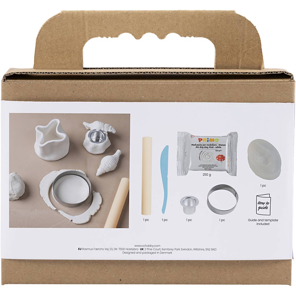 Creativ Company Https: www.cchobby.nl mini-hobbyset-boetseren-kandelaar-met-schelpen-off-white-1-doos
