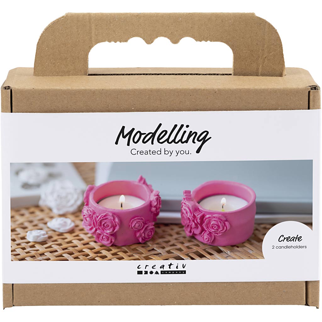 Creativ Company Https: www.cchobby.nl mini-hobbyset-boetseren-theelichthouders-roze-1-doos