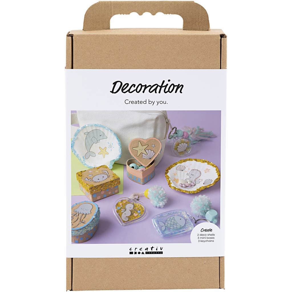 Creativ Company Https: www.cchobby.nl hobbyset-decoratie-dozen-schelpen-sleutelhangers-pastelkleuren-1-doos