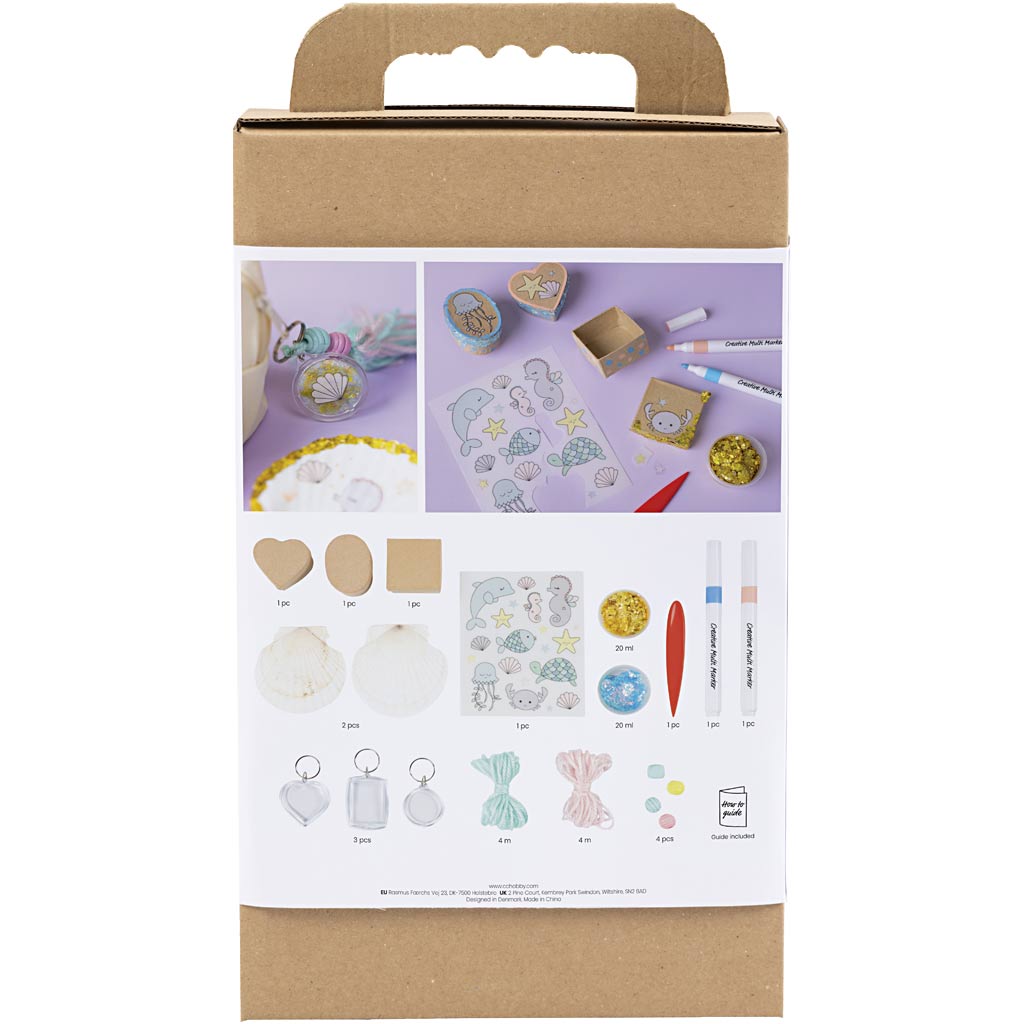 Creativ Company Https: www.cchobby.nl hobbyset-decoratie-dozen-schelpen-sleutelhangers-pastelkleuren-1-doos
