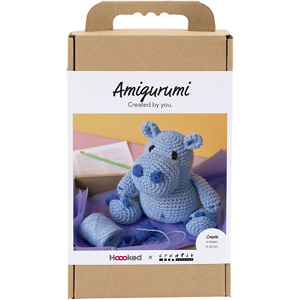 Creativ Company Https: www.cchobby.nl hobbyset-amigurumi-nijlpaard-blauw-lichtblauw-1-doos