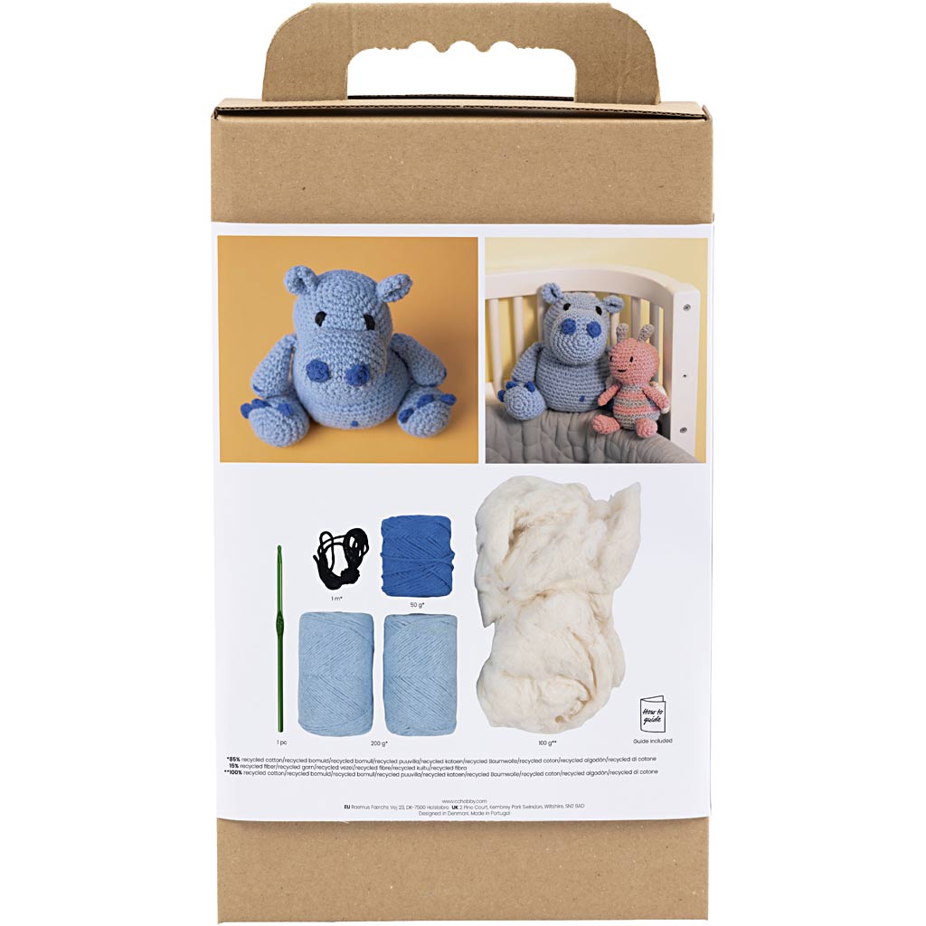 Creativ Company Https: www.cchobby.nl hobbyset-amigurumi-nijlpaard-blauw-lichtblauw-1-doos