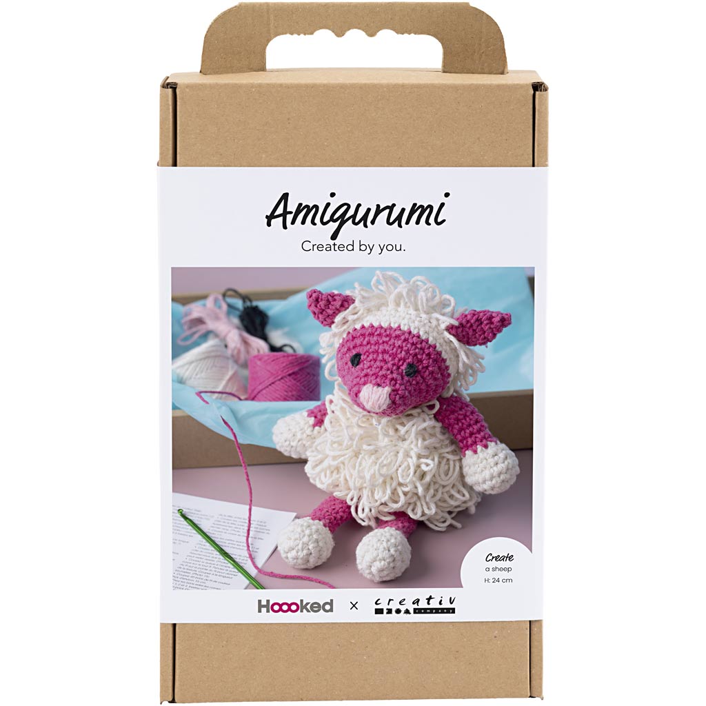 Creativ Company Https: www.cchobby.nl hobbyset-amigurumi-schaap-roze-off-white-1-doos