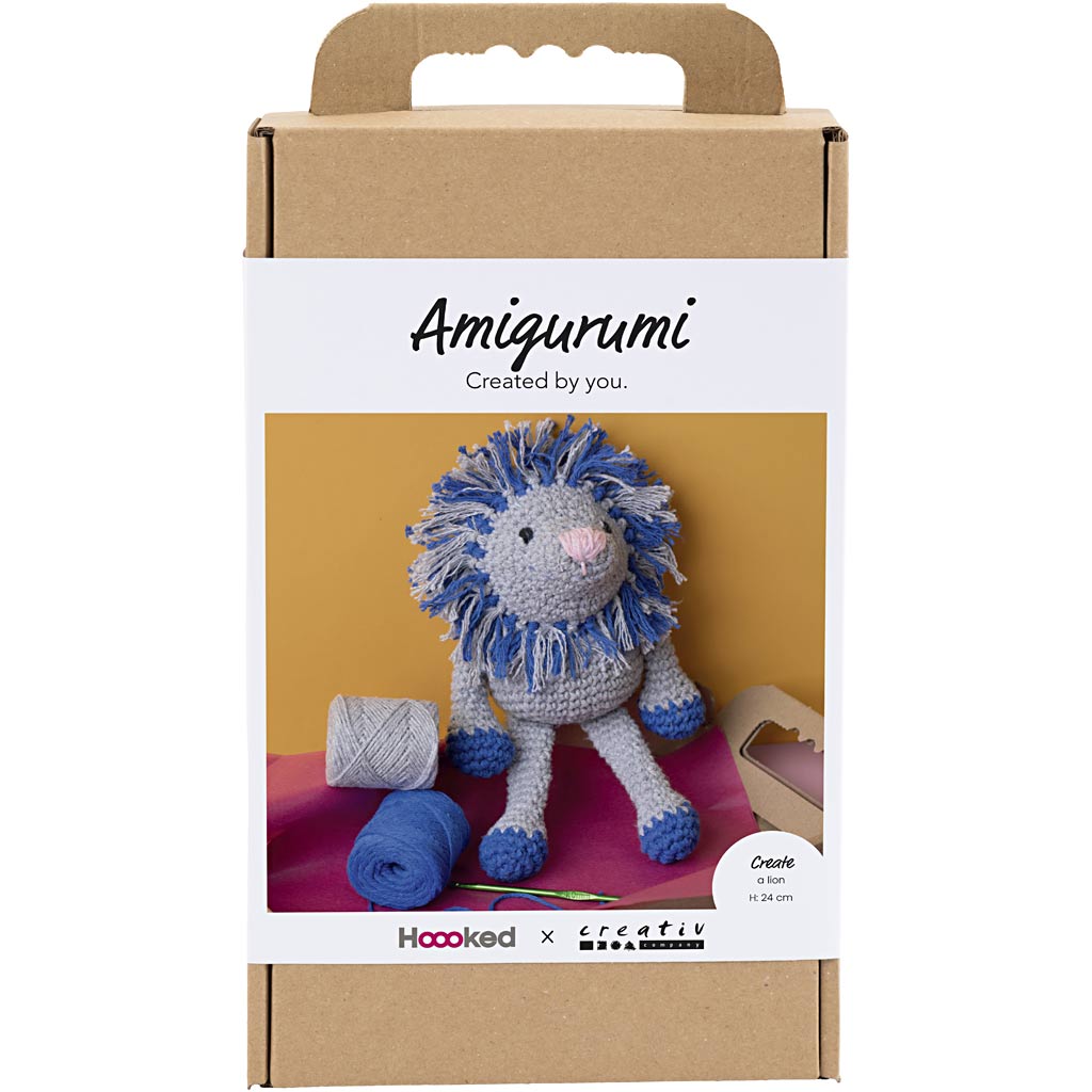 Creativ Company Https: www.cchobby.nl hobbyset-amigurumi-leeuw-marineblauw-lichtgrijs-1-doos