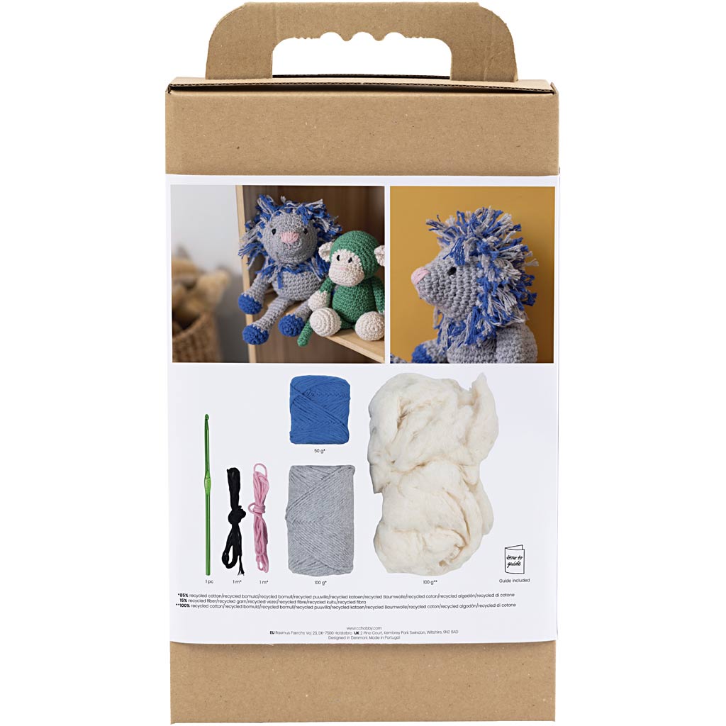 Creativ Company Https: www.cchobby.nl hobbyset-amigurumi-leeuw-marineblauw-lichtgrijs-1-doos