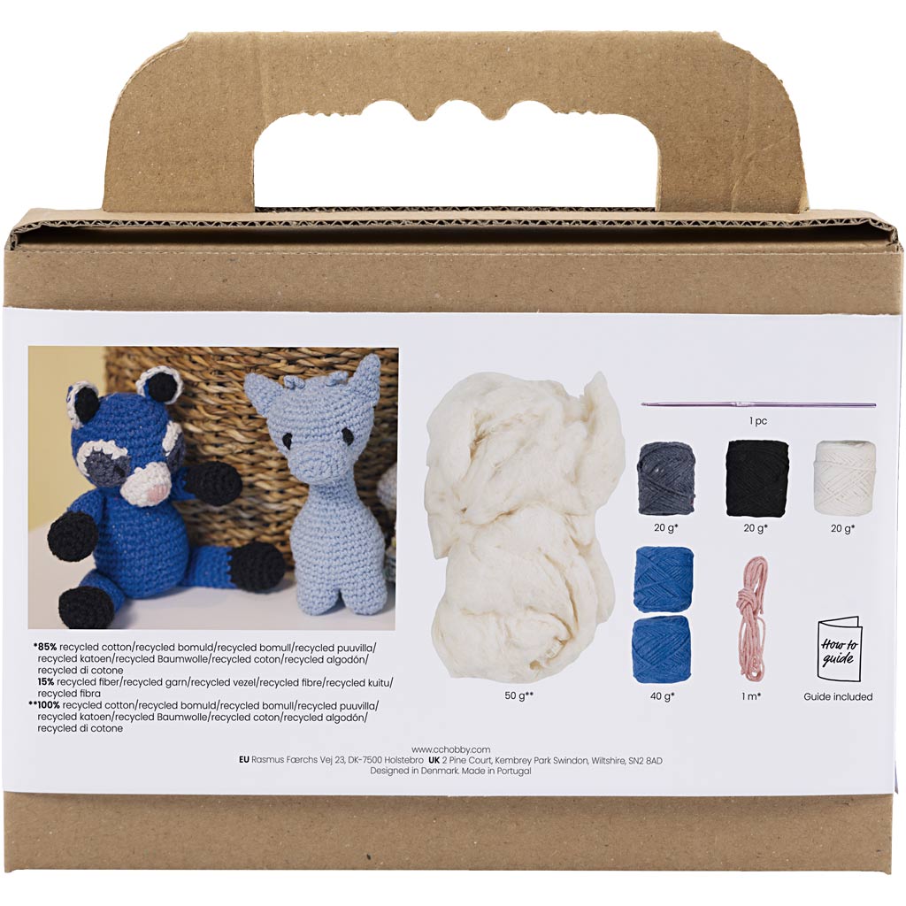 Creativ Company Https: www.cchobby.nl hobbyset-amigurumi-wasbeer-zwart-blauw-1-doos
