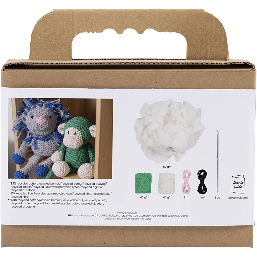 Creativ Company Https: www.cchobby.nl hobbyset-amigurumi-aap-groen-off-white-1-doos