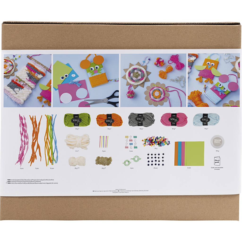 Creativ Company Https: www.cchobby.nl groepsset-weven-wandbevestigingen-hangers-uilen-muis-diverse-kleuren-1-doos