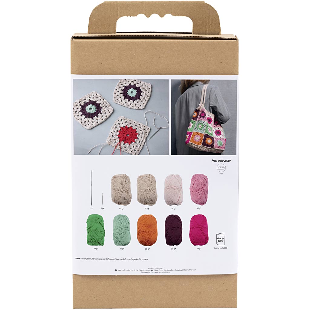 Creativ Company Https: www.cchobby.nl hobbyset-haken-tas-kleurrijk-creme-1-doos