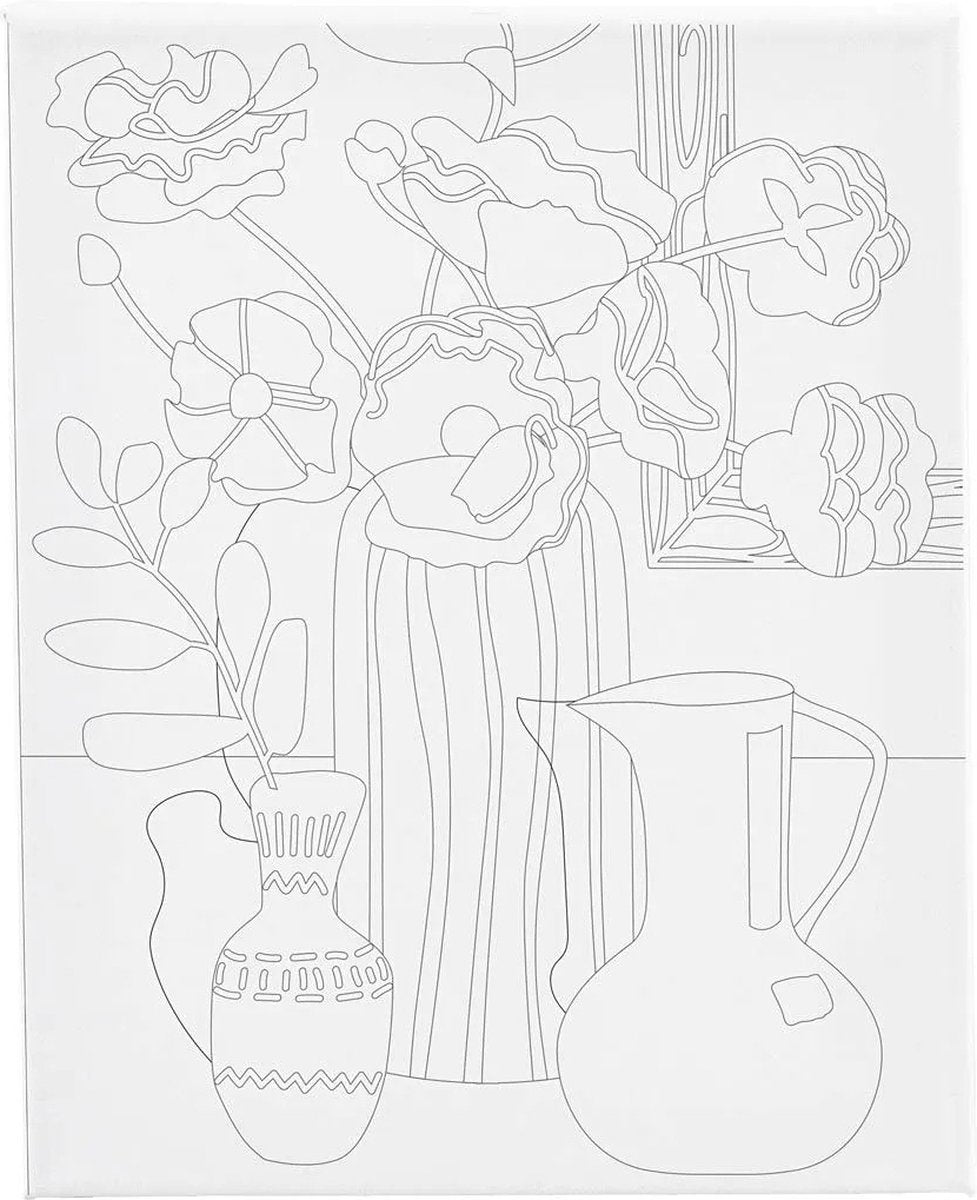 Creativ Company schildercanvas met print stilleven met bloemen 24x30 cm