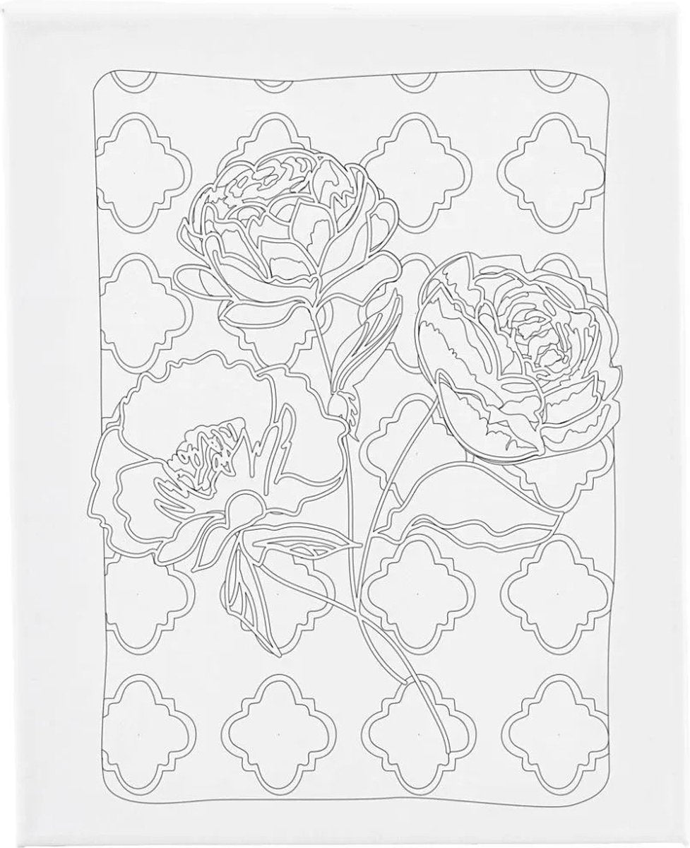 Creativ Company schildercanvas met print rozen 24x30 cm
