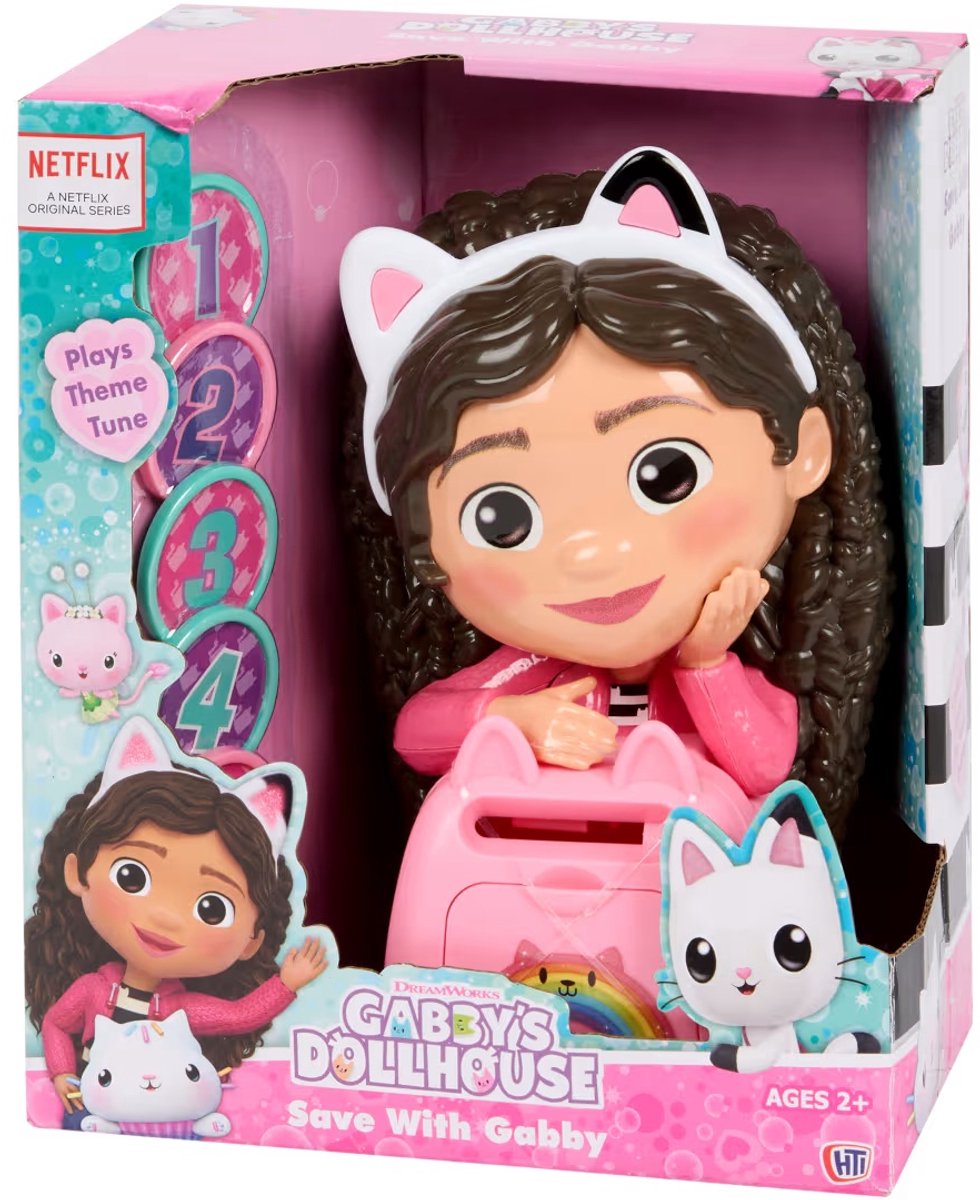 Bluey Gabby's dollhouse spaarpot met geluid – inclusief plastic muntjes – leren sparen voor kinderen
