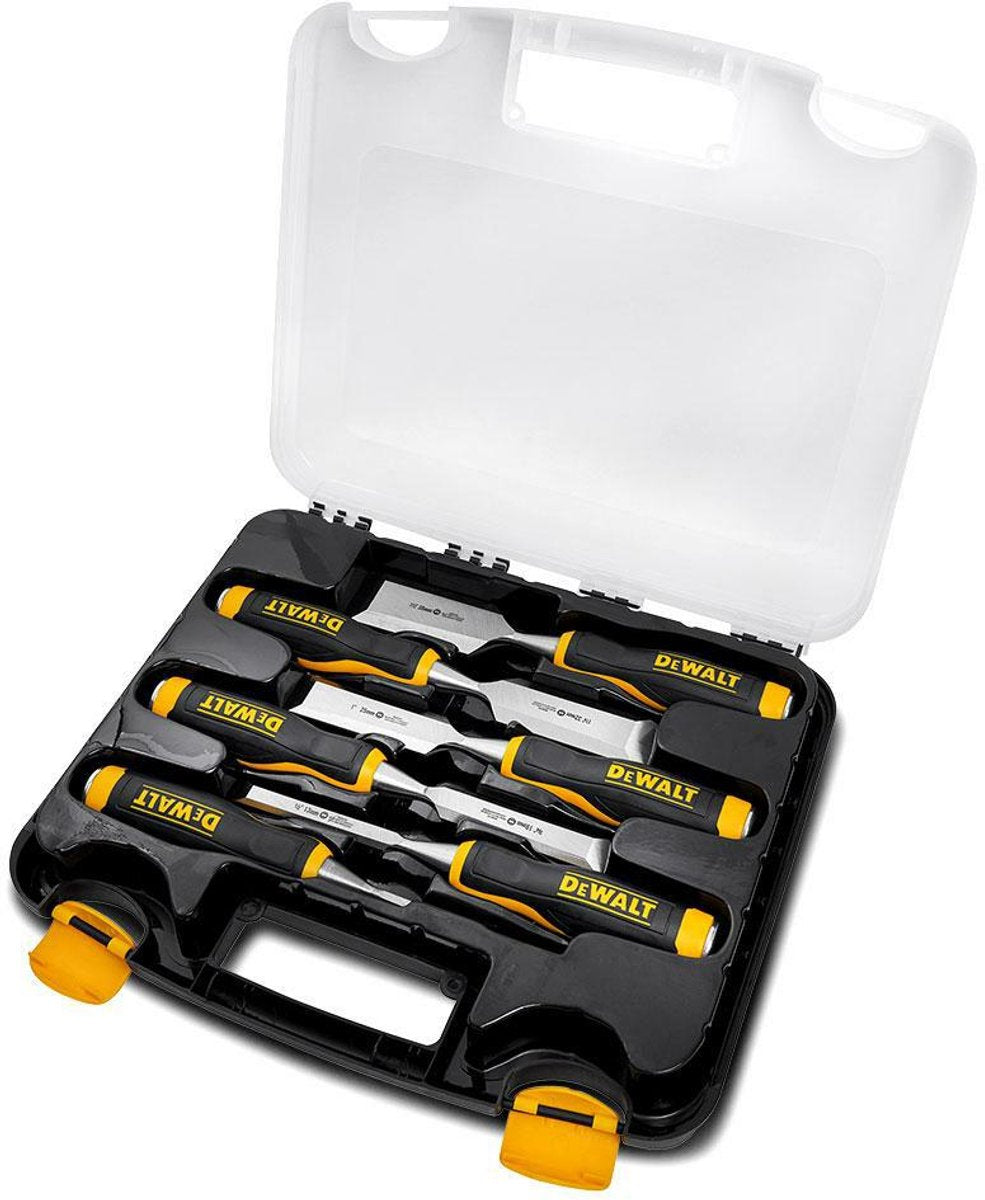 DeWalt - houtbeitel set - 6 stuks - staal - ergonomische handgreep