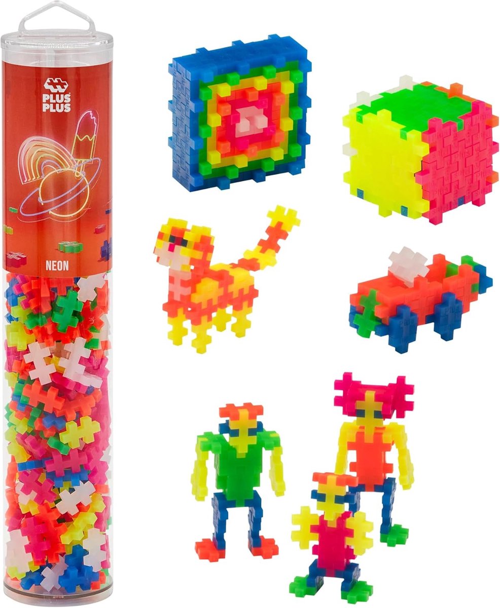Plus-Plus tube neon 240 delige bouwset - 4186 - bouwspeelgoed - constructiespeelgoed - set met bouwstenen - vanaf 5 jaar