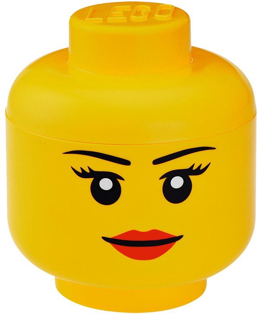 LEGO Opbergbox iconic hoofd girl 16 cm, geel -
