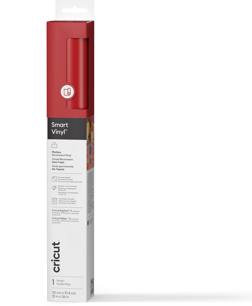 CRICUT smart vinyl permanent 33x91cm – rood (1 vel)