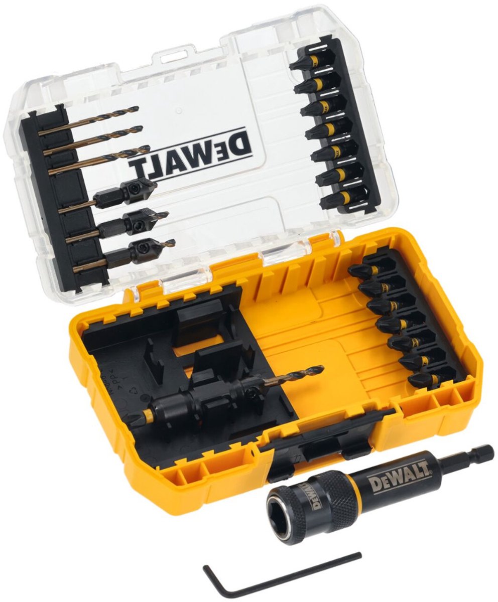DeWalt dt70779t flip drive: voorboor, verzinkboor + schroefbits + houder in set
