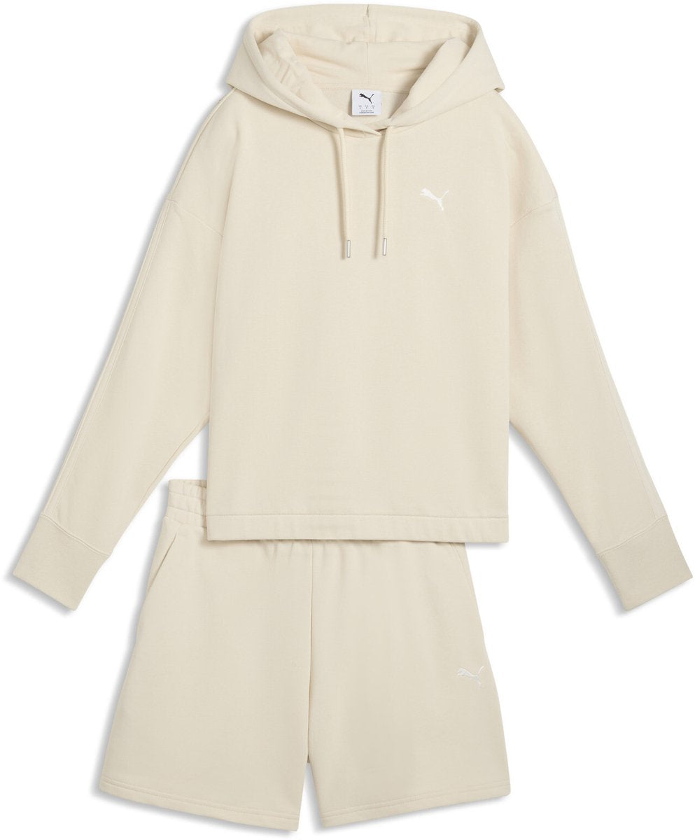 PUMA short hooded relaxed suit 5” tr dames trainingspak - alpine snow