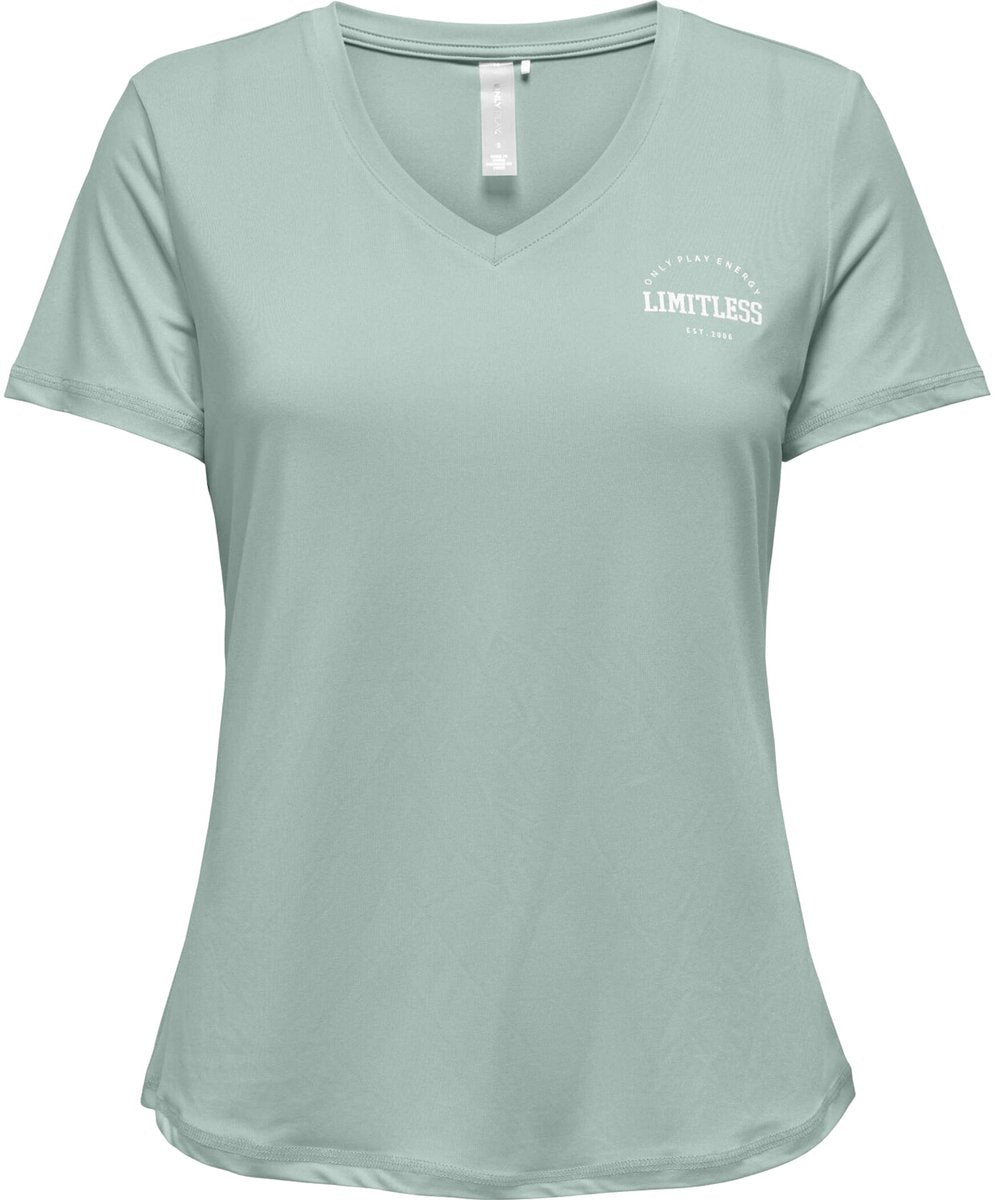 ONLY PLAY - save life vn ss reg tee - training t-shirt korte mouw dames - grijs