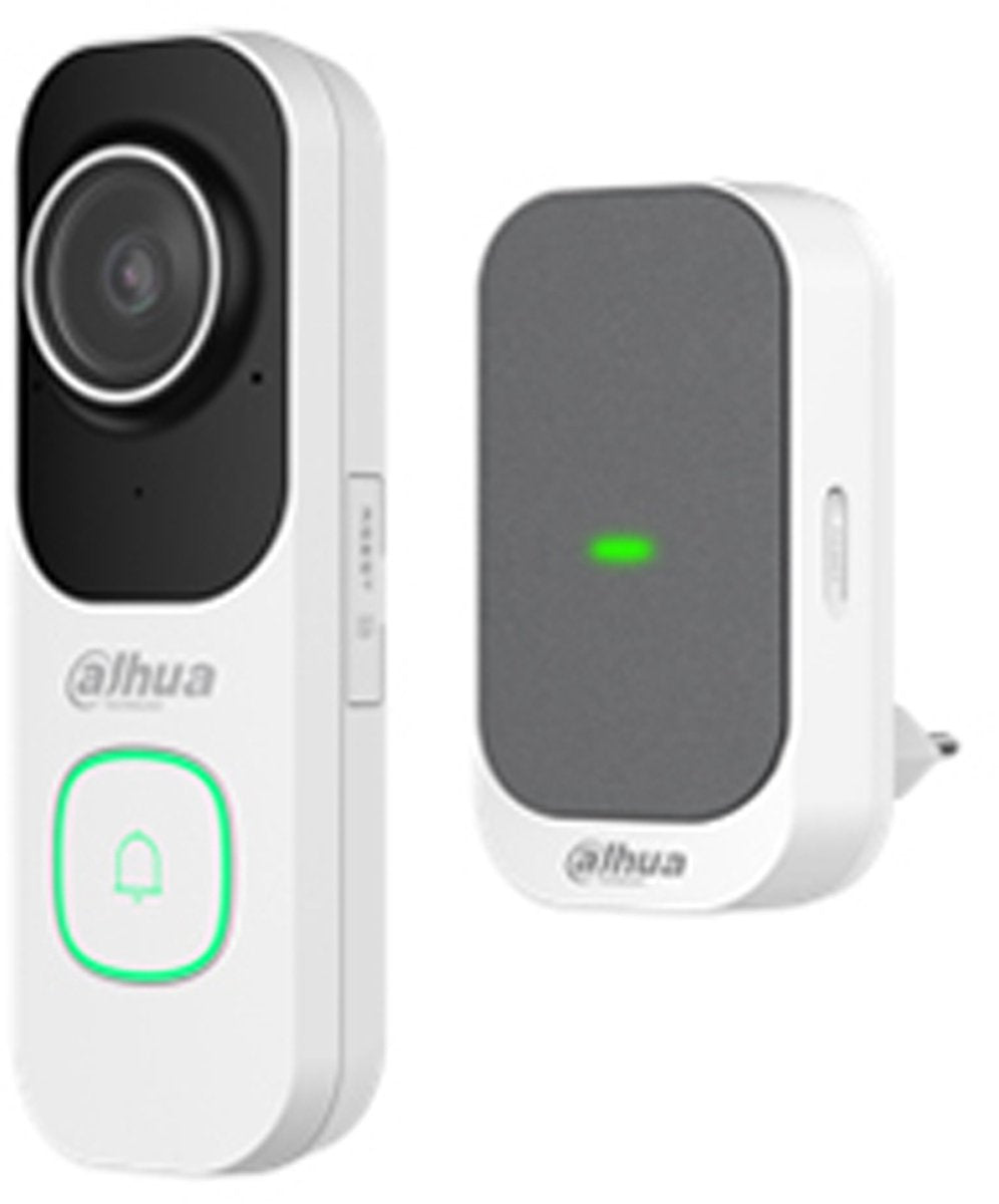 Dahua Technology Dahua, witte wifi videodeurbel kit zonder abonnement, inclusief deurbel en bel (db41aw en ds1ag)