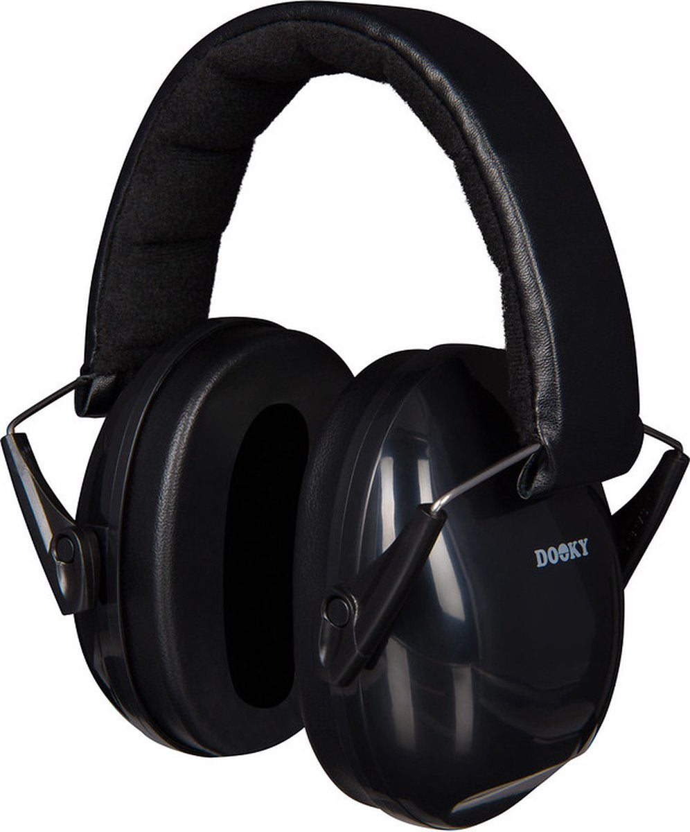 Dooky® Dooky gehoorbescherming kinderen - verstelbare koptelefoon 5-16 jaar - 28db isolatie - ideaal voor school, evenementen drukke omgevingen - oorkappen met opbergzakje - noise cancelling headphones - zwart