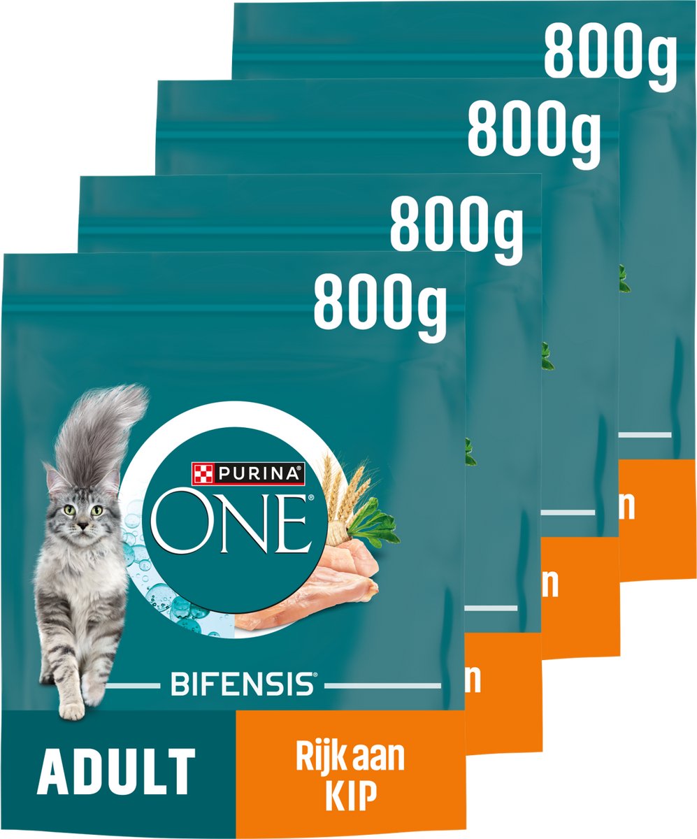Purina One Purina® one® adult - kattenbrokjes - kip volkoren granen - 4 x 800 g