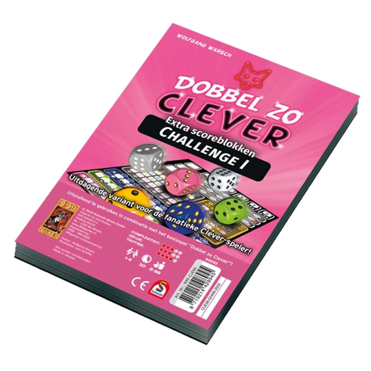 999Games Dobbel zo clever - challenge scoreblok