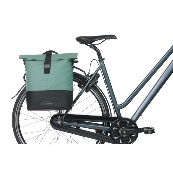 Basil B.V. Dubbele fietstas cove mik 28-32l 14 x 29 x 36 cm - groen zwart
