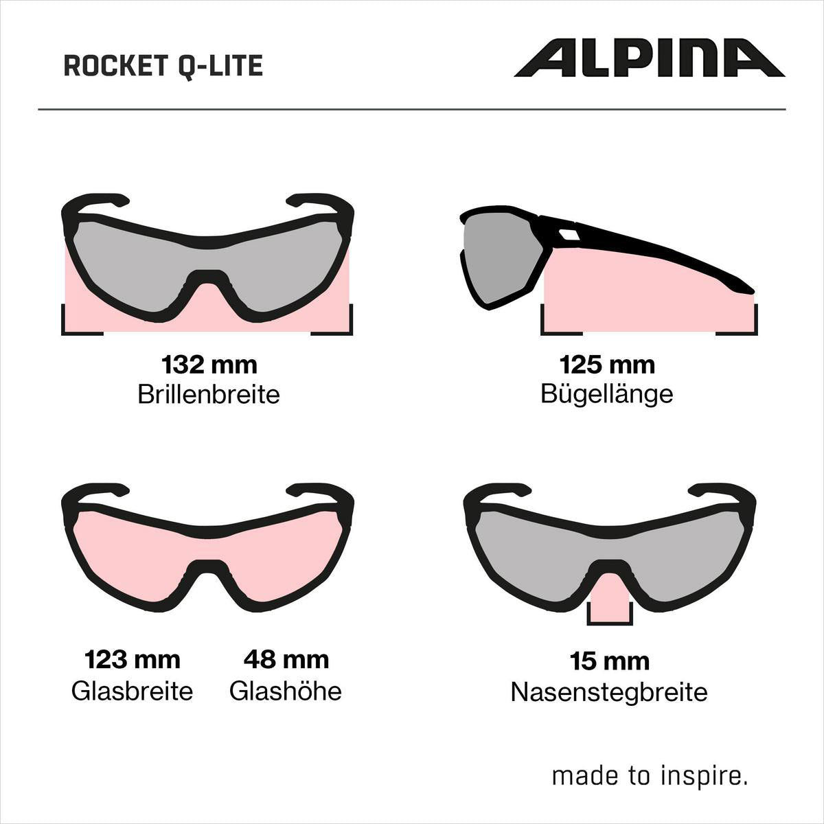 Olympic Sportswear Alpina sports sportbril rocket q-lite mat lichtblauw