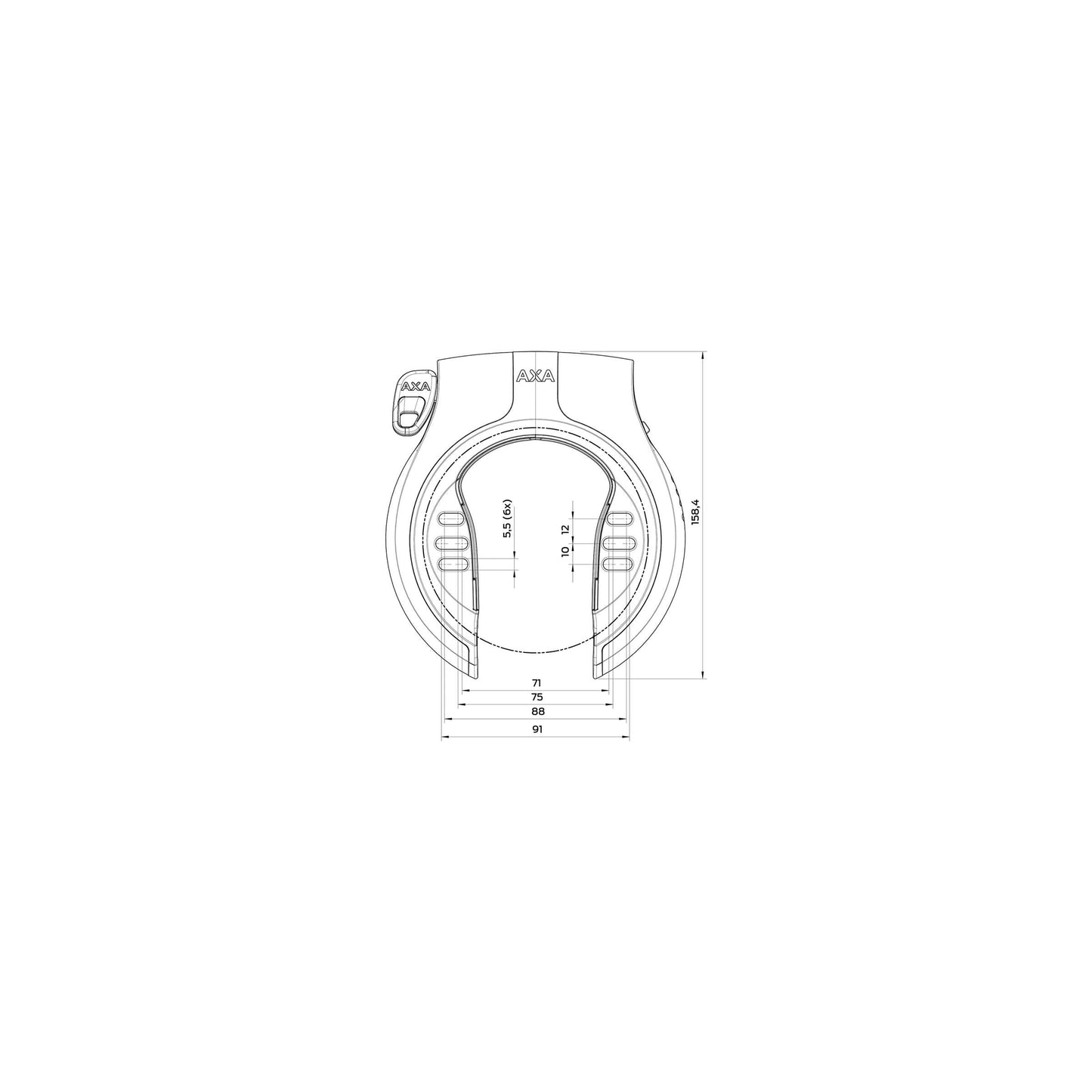 AXA Victory Ringslot - ART-2 - Zwart Grijs - 56mm - Fietsbeveiliging