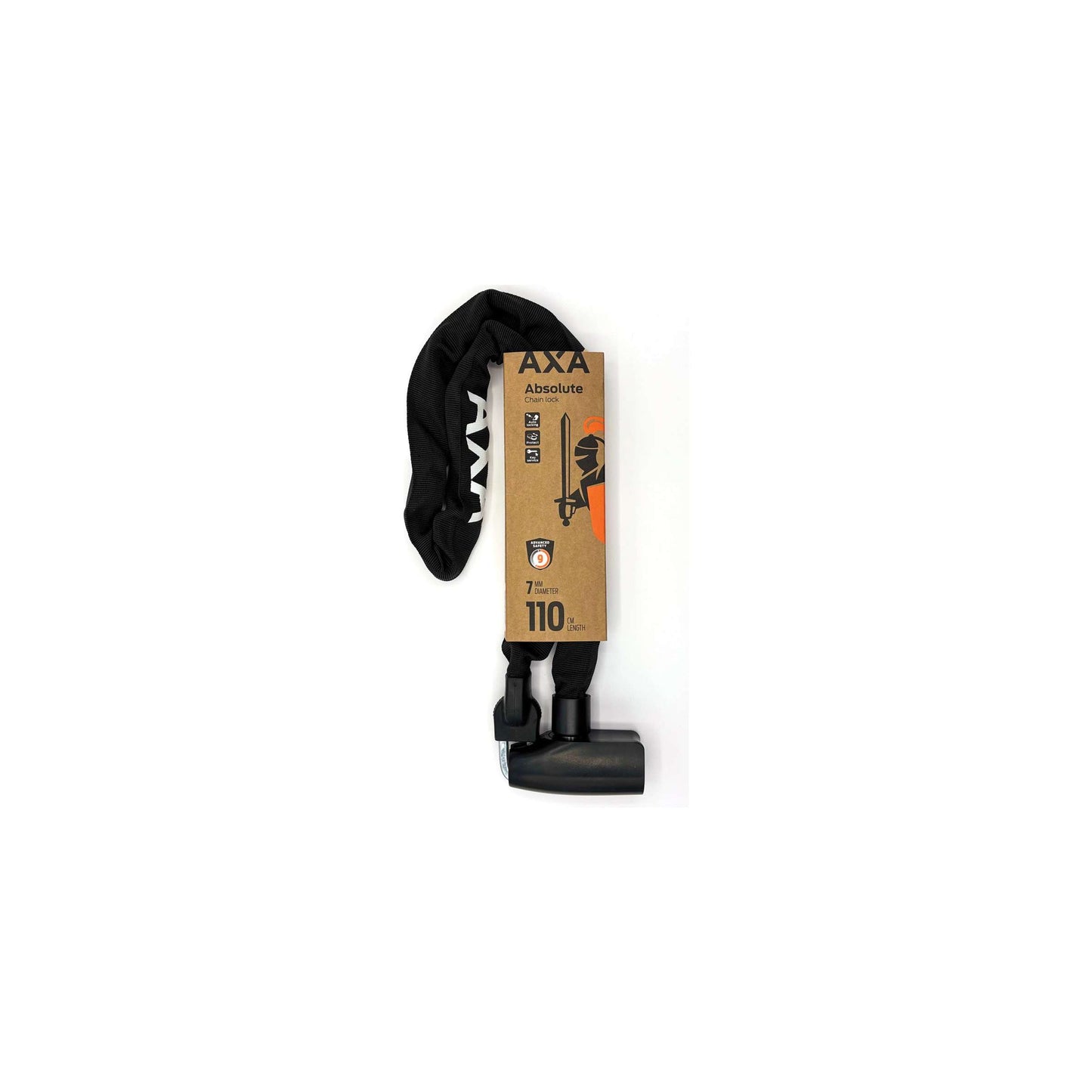 Axa Slot ketting absolute 7-110 zwart safety index 9