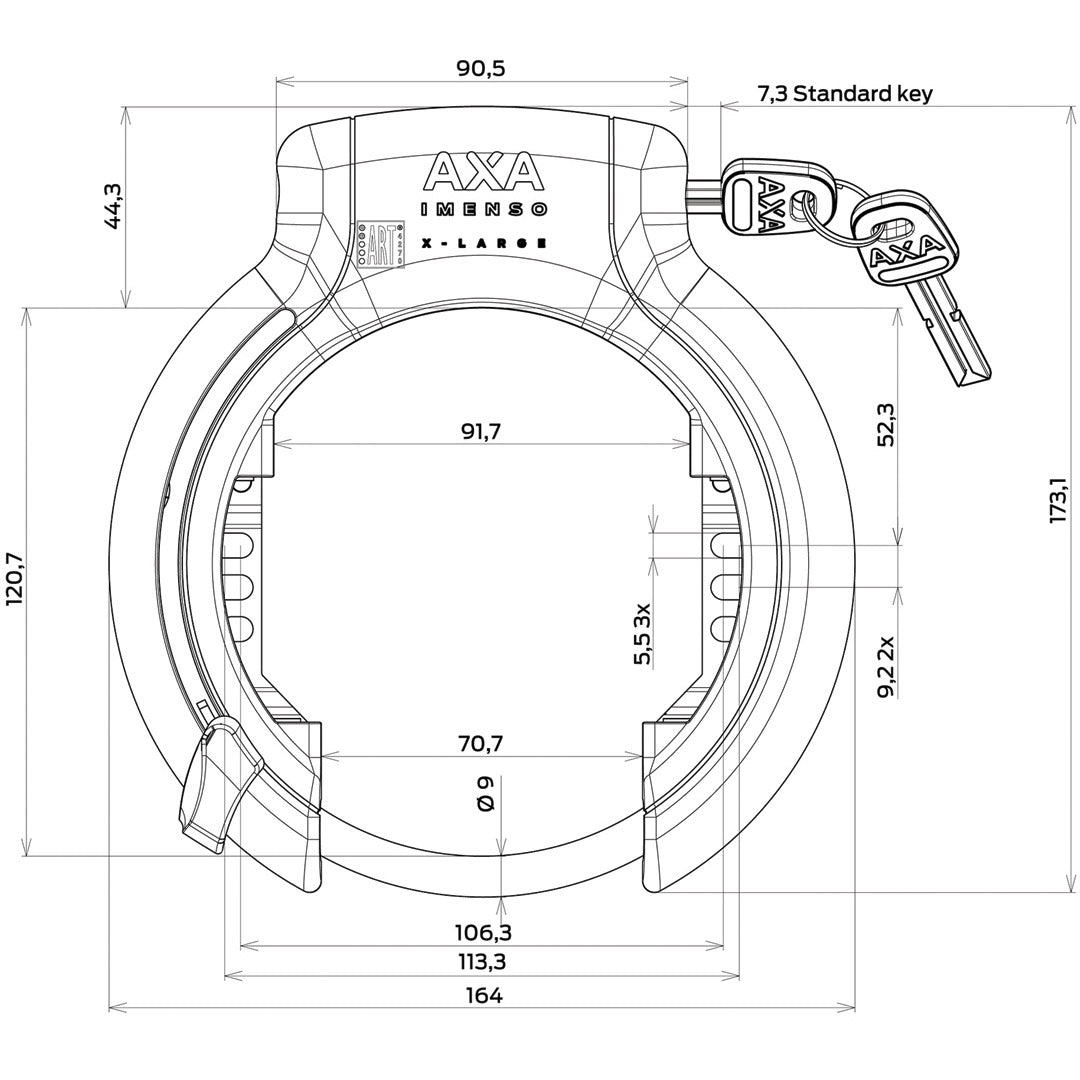 Axa Ringslot imenso x-large zwart (kaart) art2