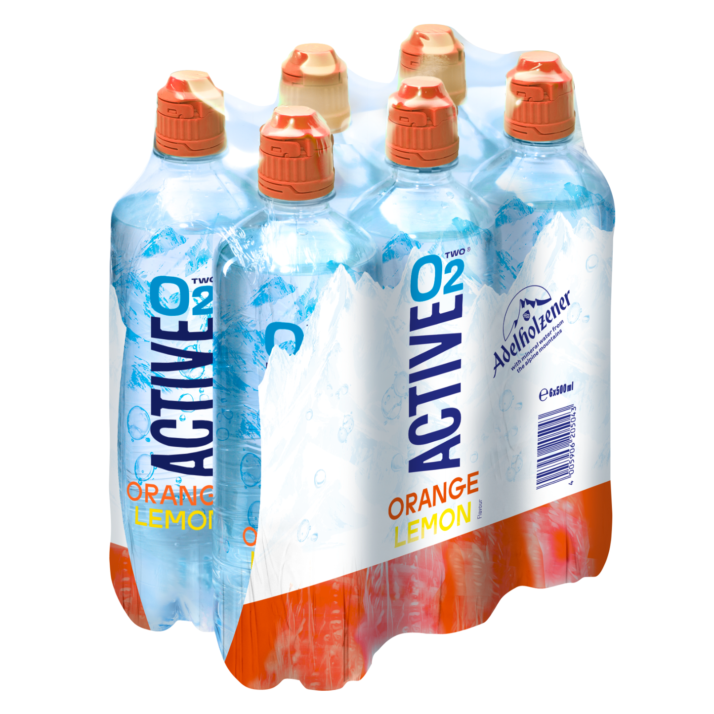 Active O2 orange lemon (6x 500 ml)