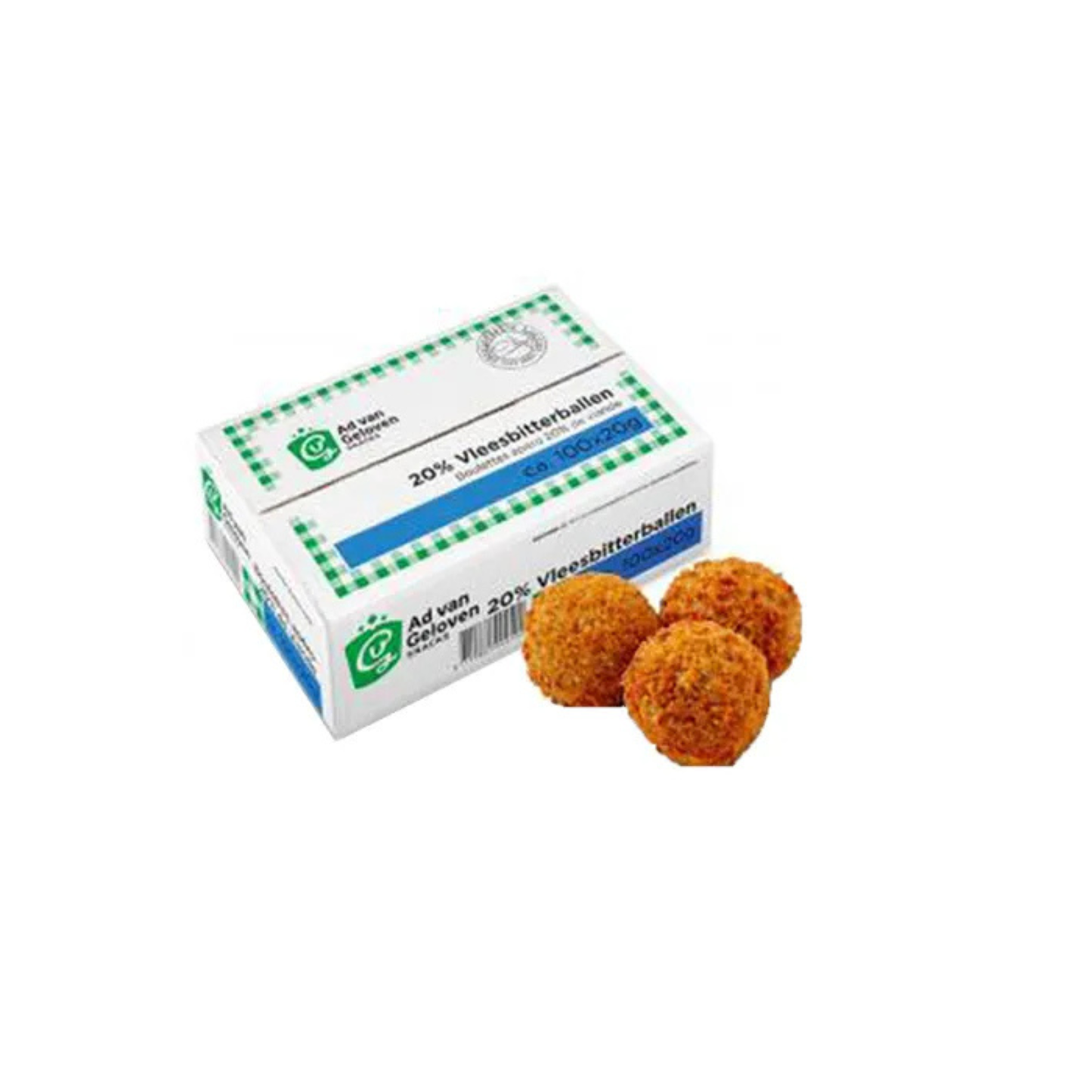 Ad Van Geloven 20% vleesbitterbal (100x 20 gr)