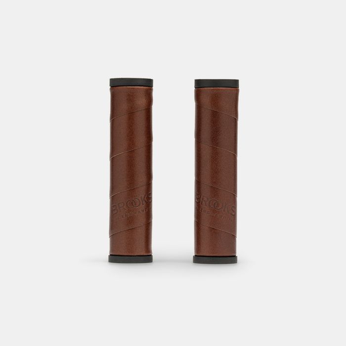 BROOKS Willow leather grip (130+130mm) - antic brown