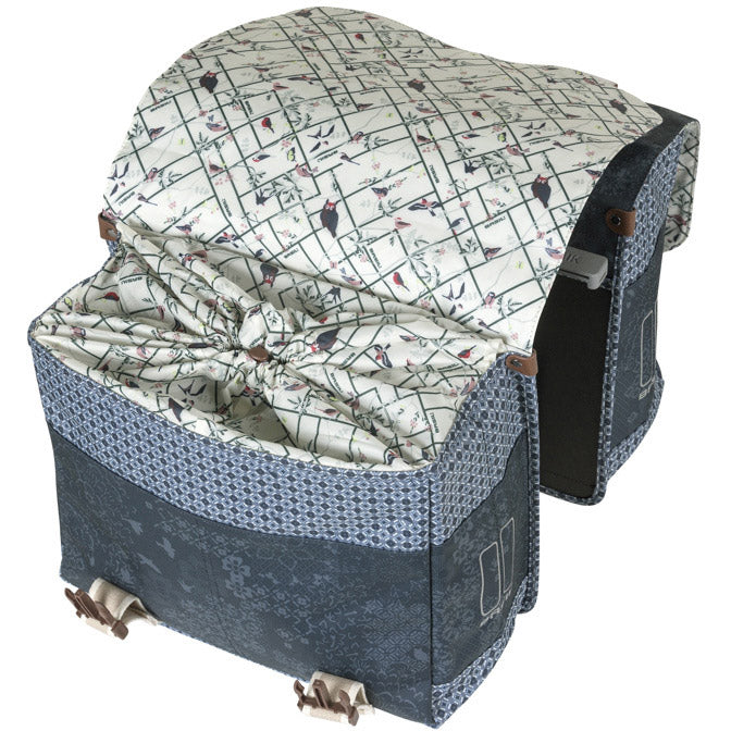 Basil Dubbele fietstas bohème mik 35 liter - indigo blauw