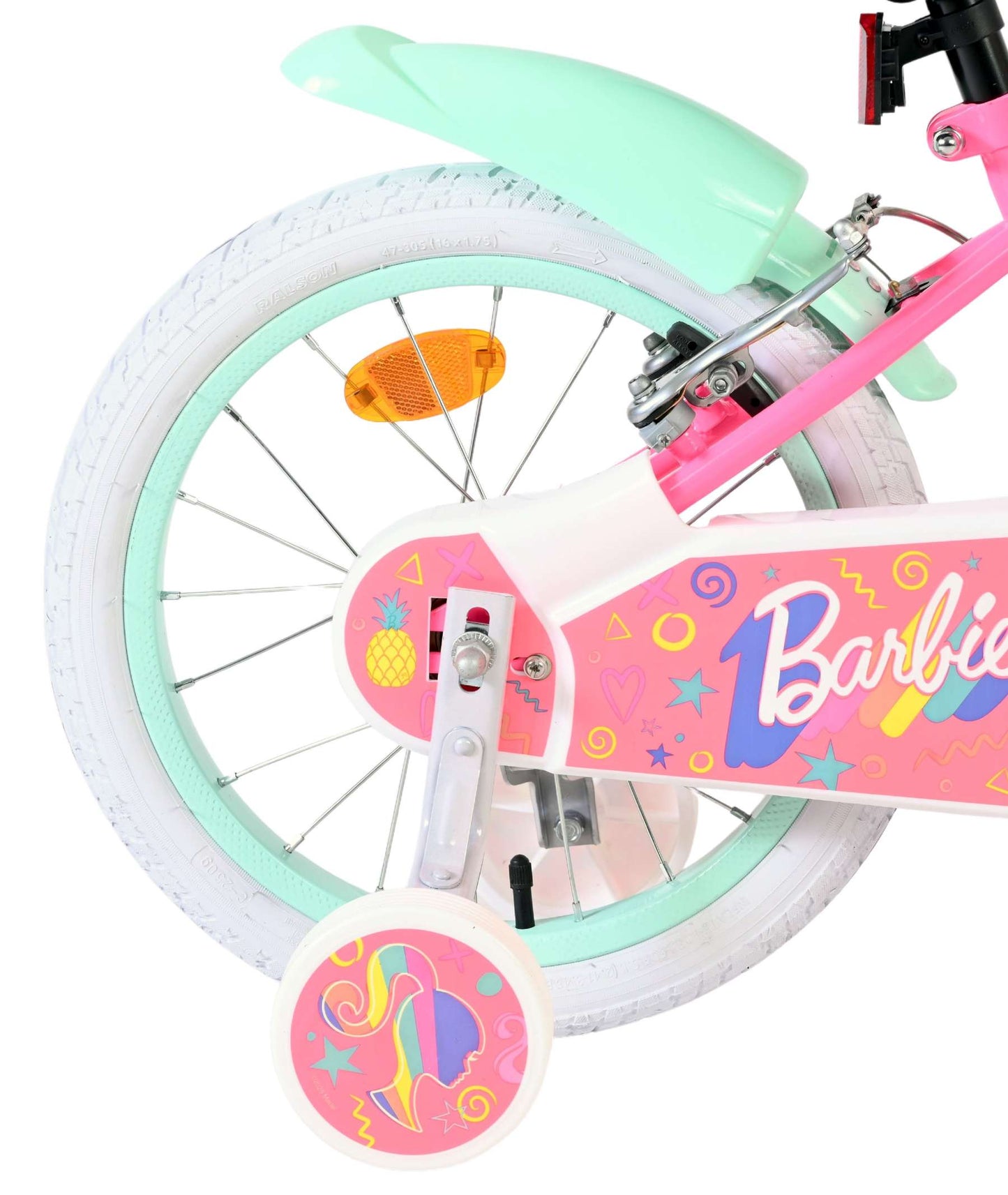 Volare Barbie kinderfiets - meisjes - 16 inch - roze - twee handremmen