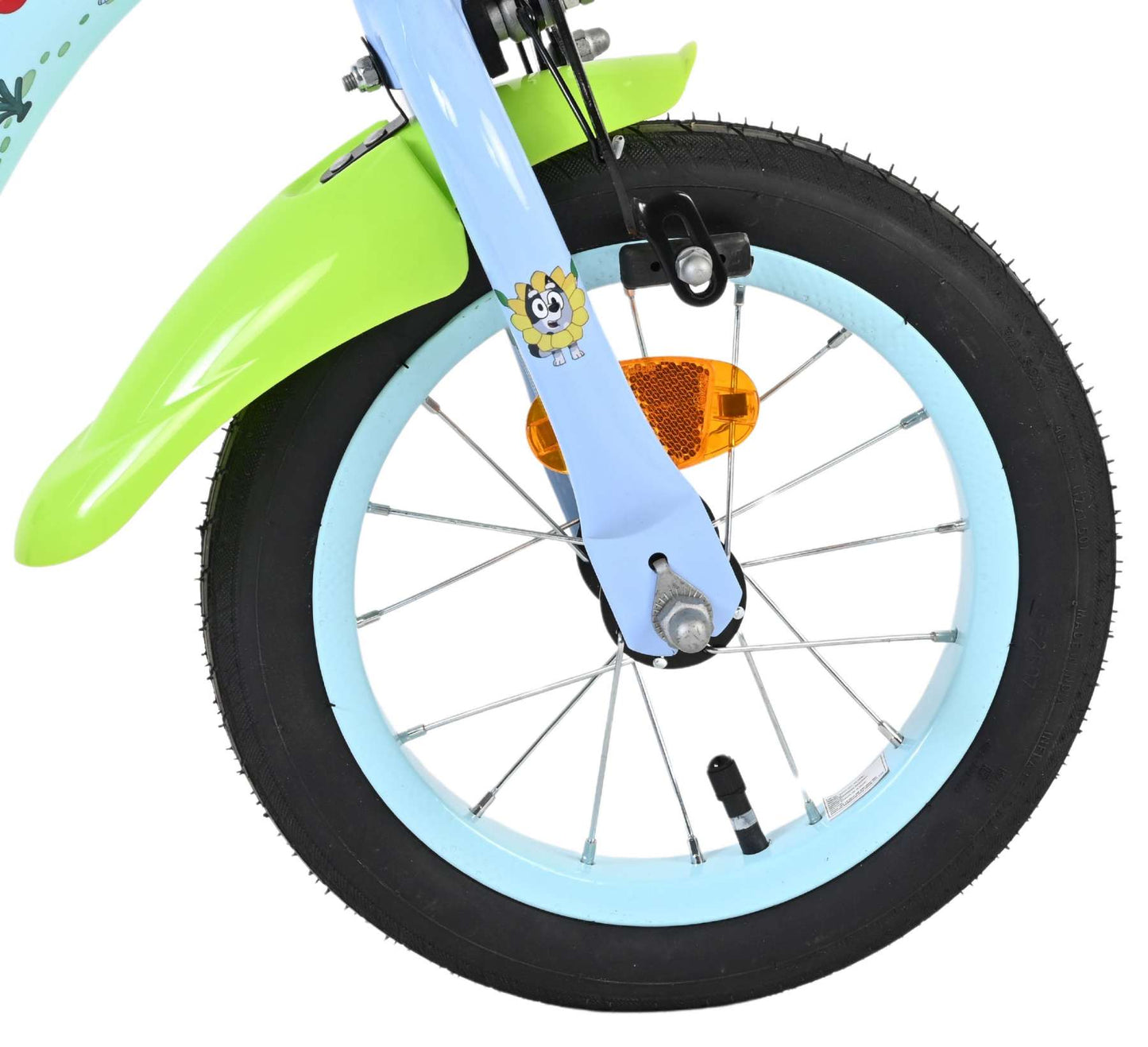 Volare Bluey kinderfiets - uni - 12 inch - lichtblauw - twee handremmen