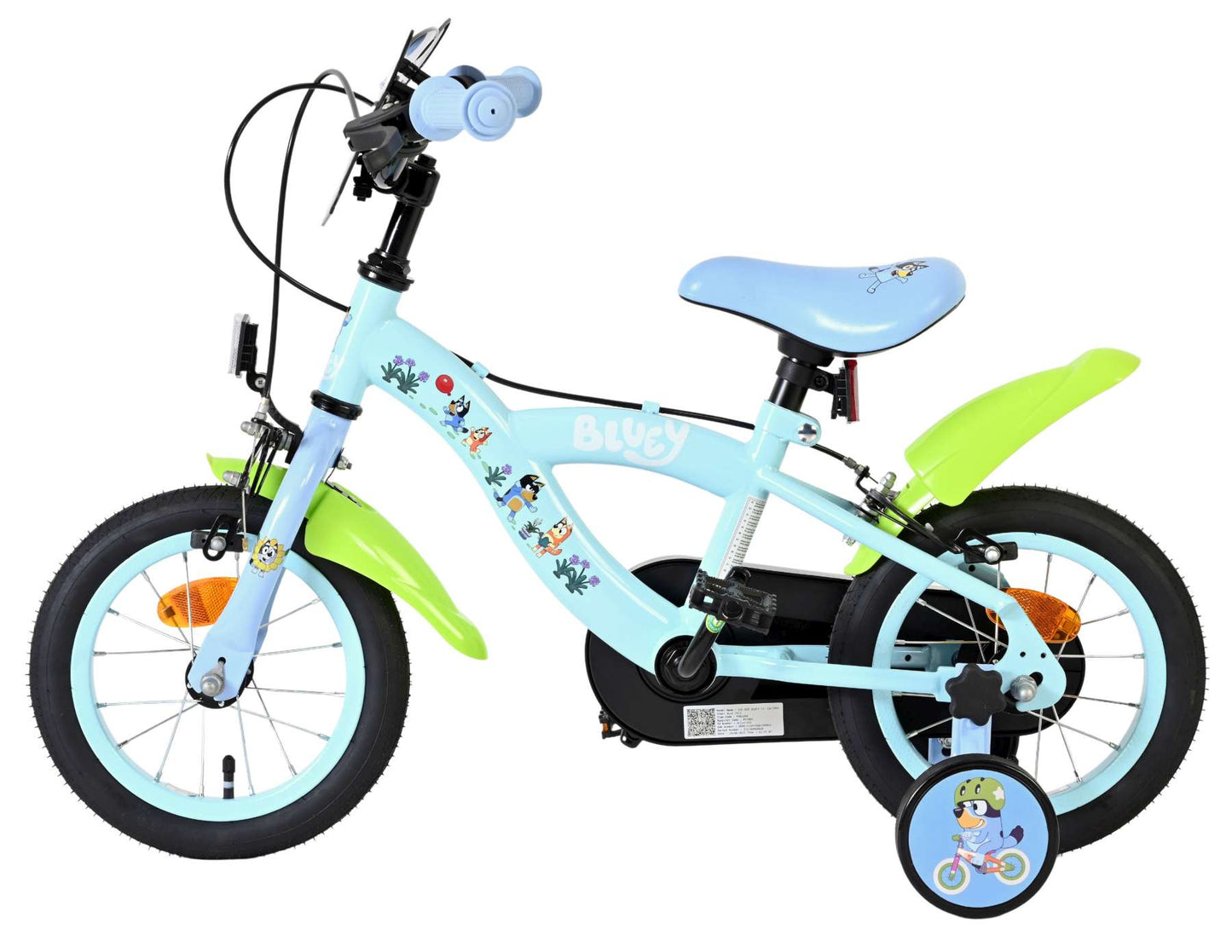 Volare Bluey kinderfiets - uni - 12 inch - lichtblauw - twee handremmen
