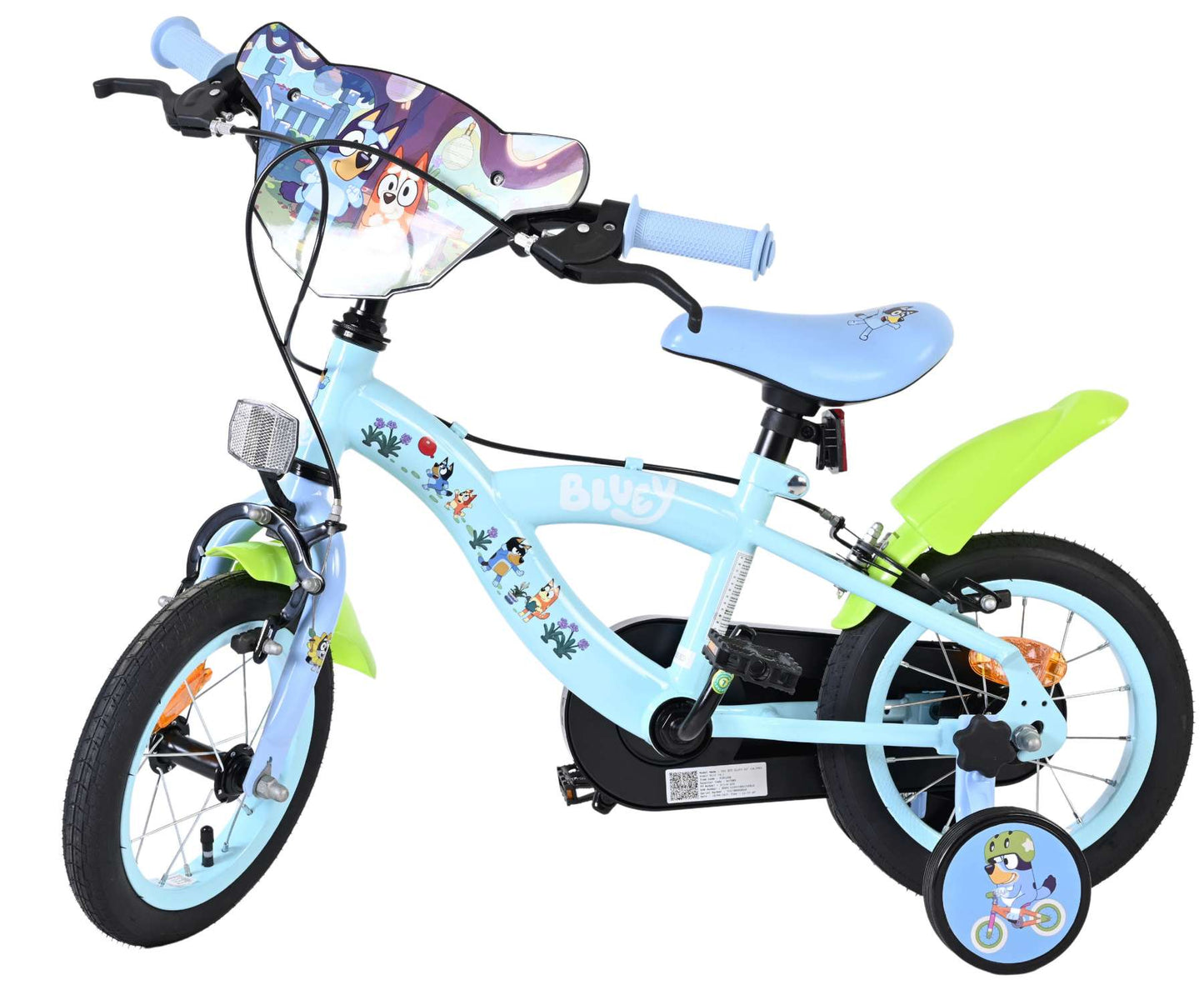 Volare Bluey kinderfiets - uni - 12 inch - lichtblauw - twee handremmen