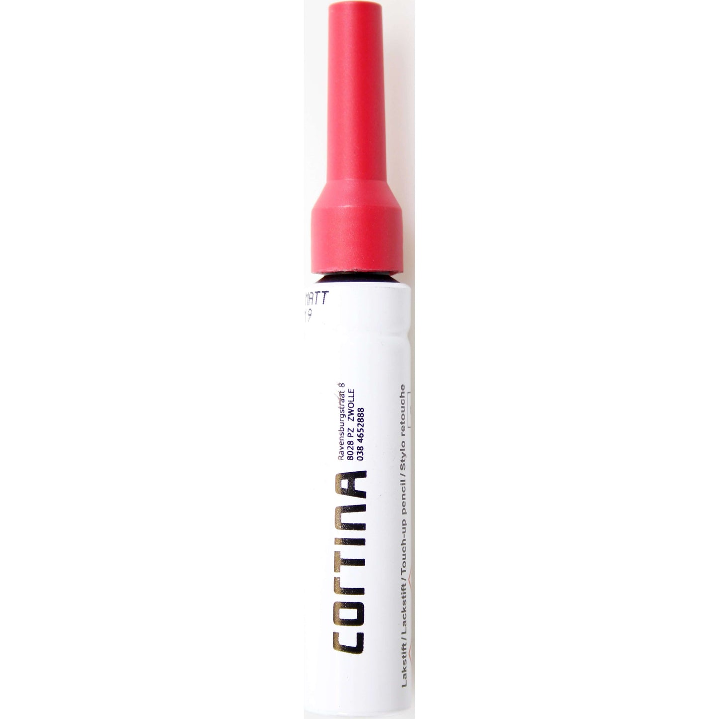 Cortina lakstift raspberry red pms 8883 matte
