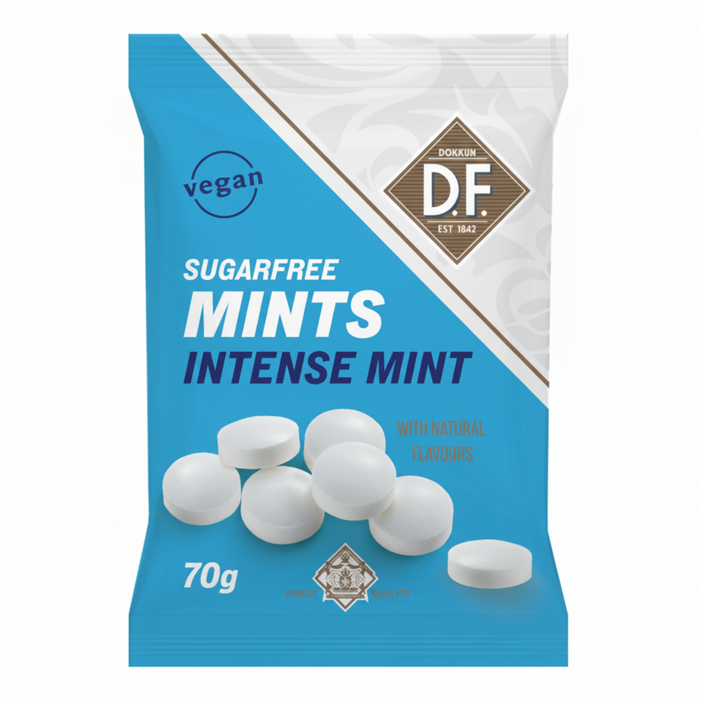 D.F. sugarfree mints intens mint zakje (12x 70g)