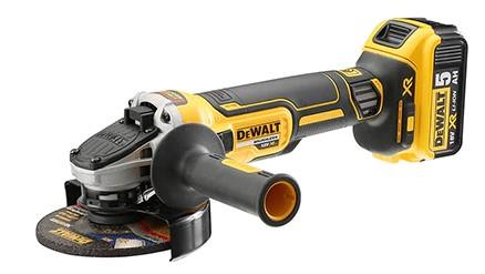 DeWalt accu haakse slijper 125mm 18v 5.0ah