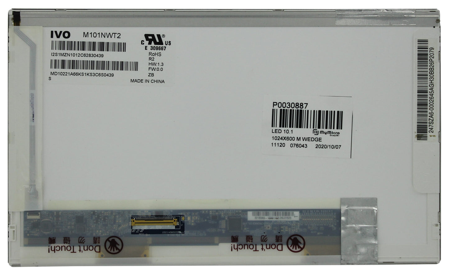 10.1 inch LCD scherm 1024x600 Mat 40Pin
