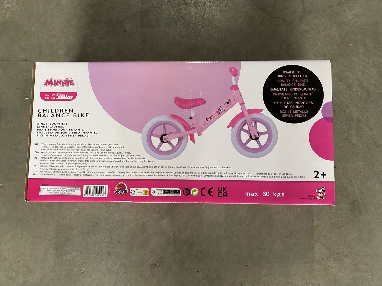 Volare Loopfiets staal disney minnie roze